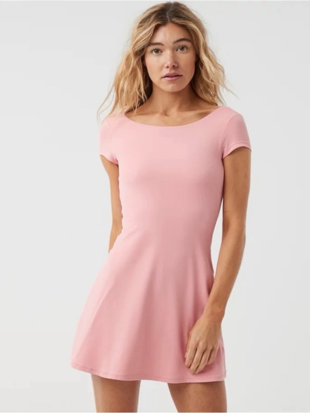 OFFLINE By Aerie Pink Real Me XTRA Back Me Up Dress, Size Medium